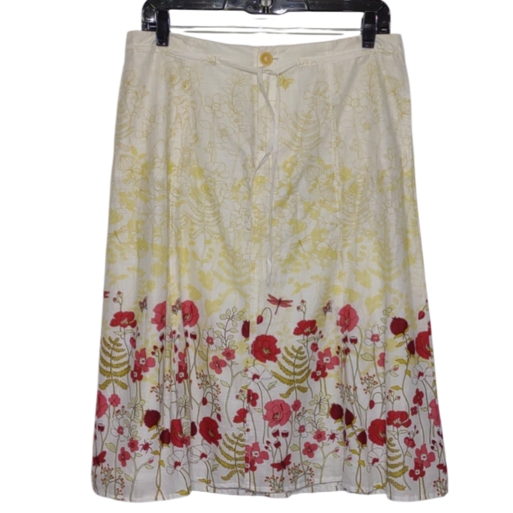 Eddie Bauer 100% Cotton Midi Skirt Size 8 Cottagecore Dainty Vintage Vibes - Picture 3 of 10